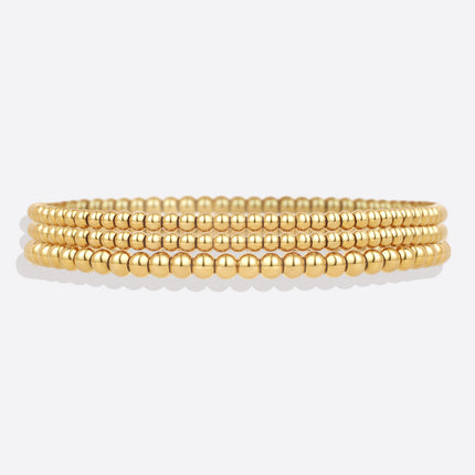 Set de 3 bracelets perles Joy plaqués or 18 carats
