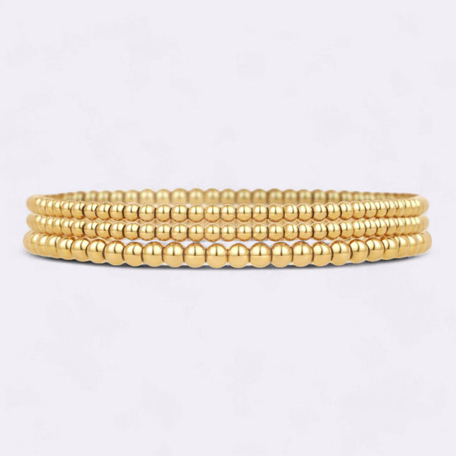 Set de 3 bracelets perles Joy plaqués or 18 carats