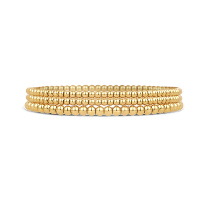 Set de 3 bracelets perles Joy plaqués or 18 carats
