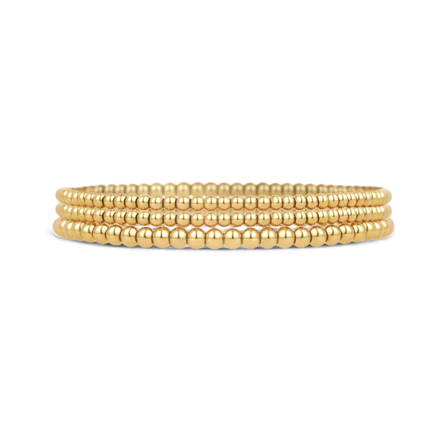 Set de 3 bracelets perles Joy plaqués or 18 carats
