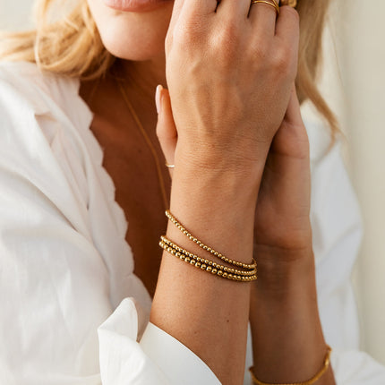 Set de 3 bracelets perles Joy plaqués or 18 carats