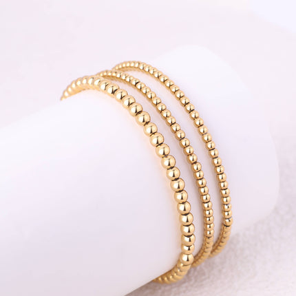 Set de 3 bracelets perles Joy plaqués or 18 carats