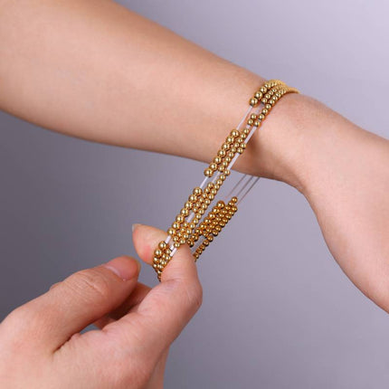 Set de 3 bracelets perles Joy plaqués or 18 carats
