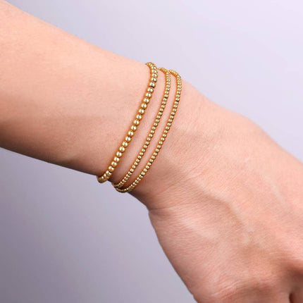 Set de 3 bracelets perles Joy plaqués or 18 carats