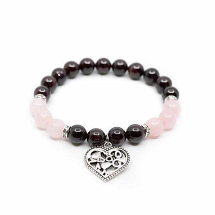 Bracelet Confiance en soi/Energie Quartz rose et Grenat