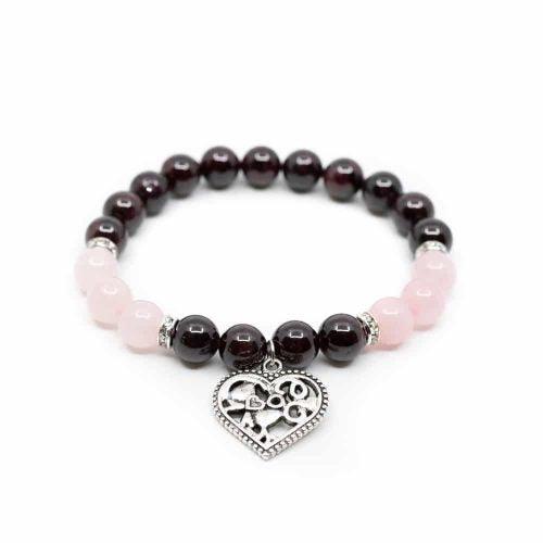Bracelet Confiance en soi/Energie Quartz rose et Grenat